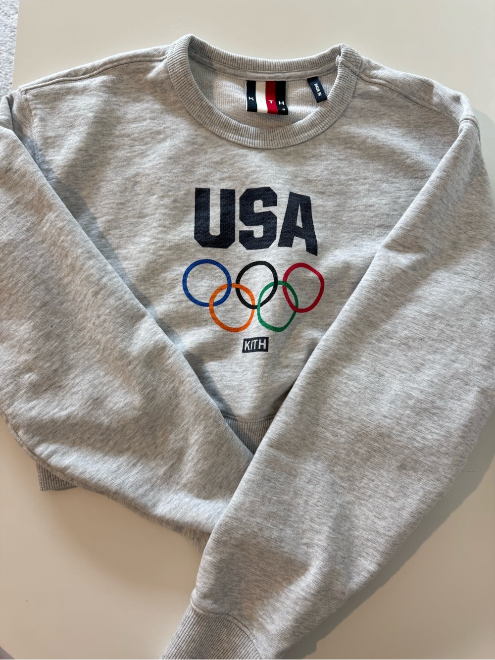 Kith Grey USA Sweatshirt with Multicolor Olympic Rings